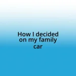 How I decided on my family car