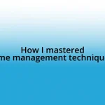 How I mastered time management techniques